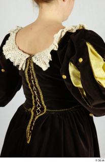  Photos Woman in Historical Dress 59 17th century Historical clothing brown yellow and dress upper body 0007.jpg